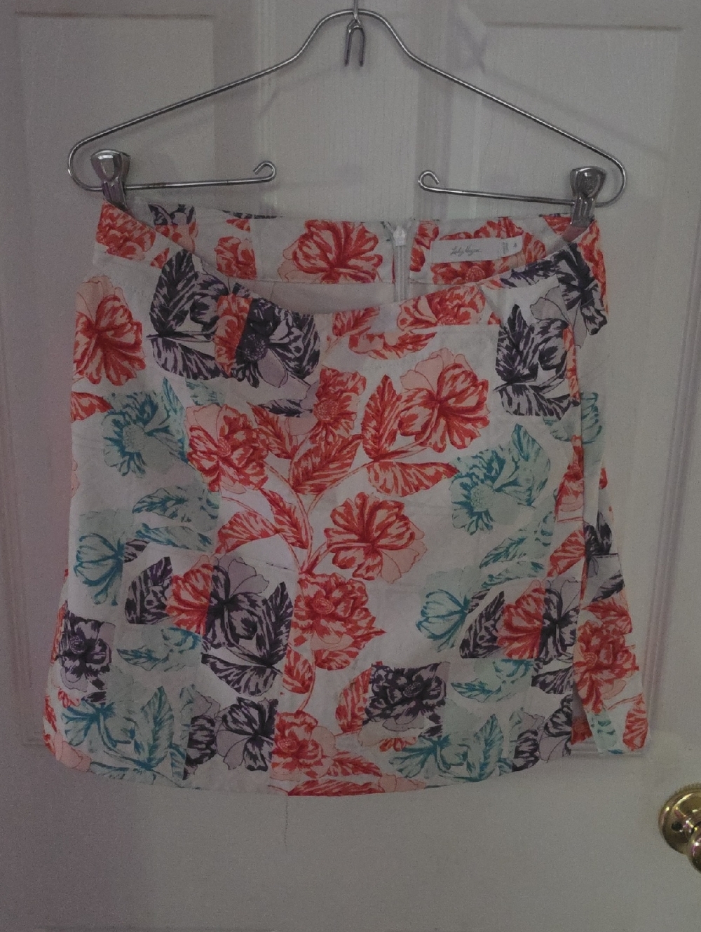 Floral Print Mini Skort in Coral, Teal & Purple